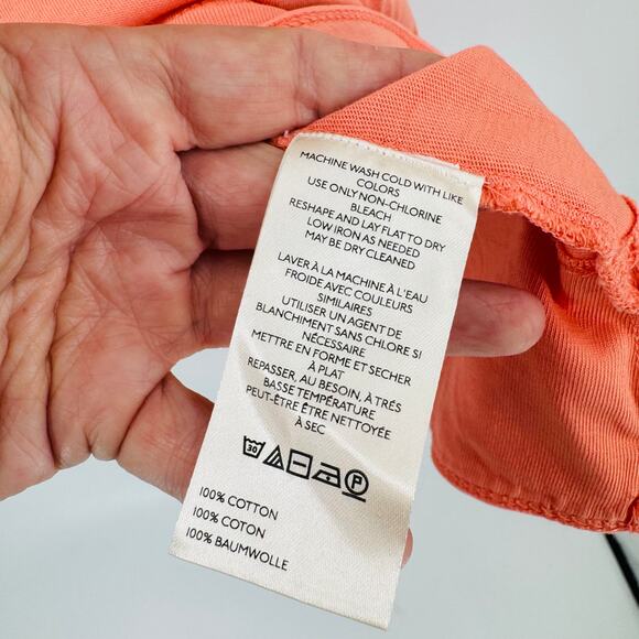 Pilcro Coral Short Sleeve Pleated Cotton Knit T-Shirt Top Size 1X Pleated Swing - Picture 4 of 7